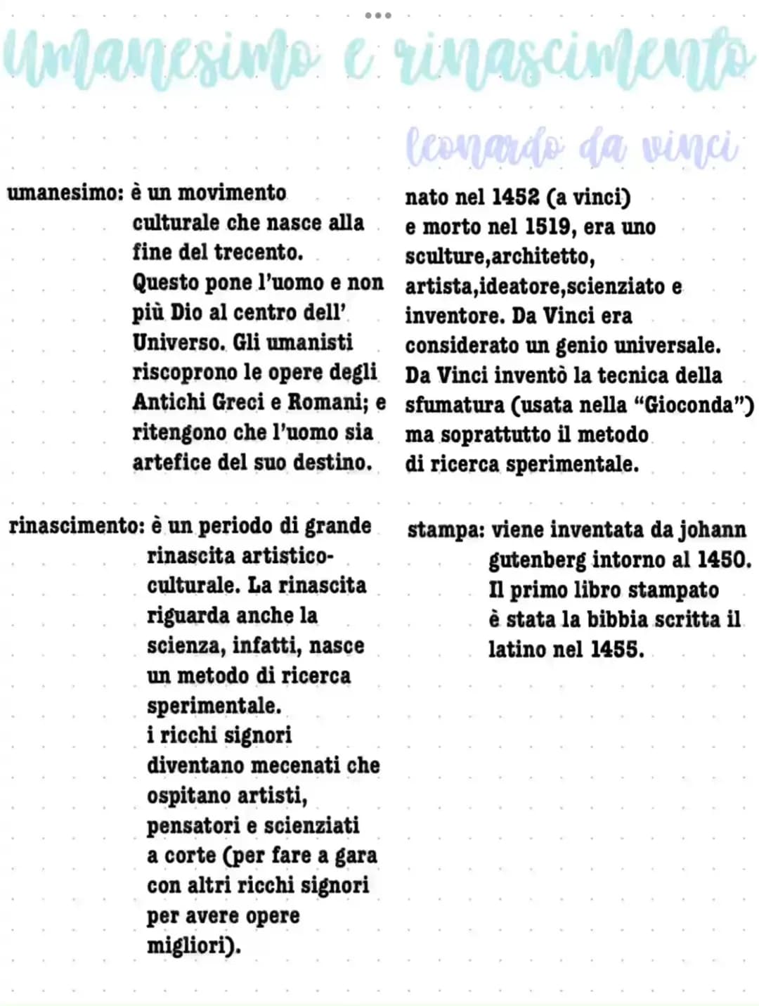 umanesimo e rinasciments
leonardo da vinci
nato nel 1452 (a vinci)
e morto nel 1519, era uno
sculture, architetto,
artista,ideatore,scienzia