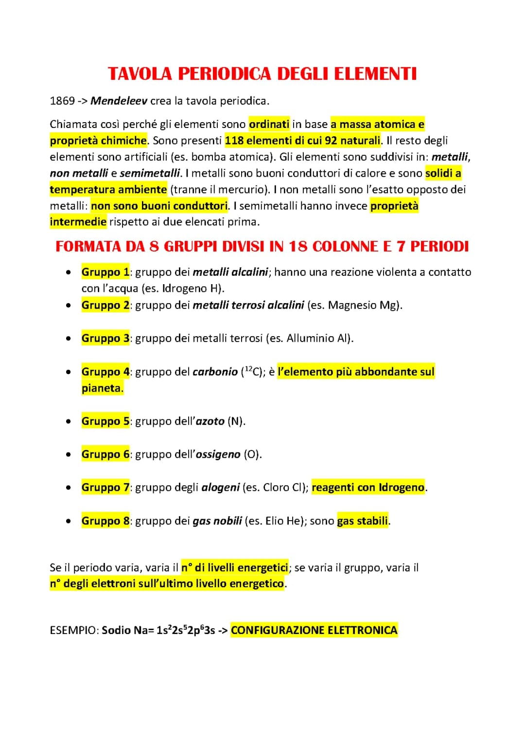 Tavola Periodica degli Elementi: Spiegazione Semplice per Bambini in PDF
