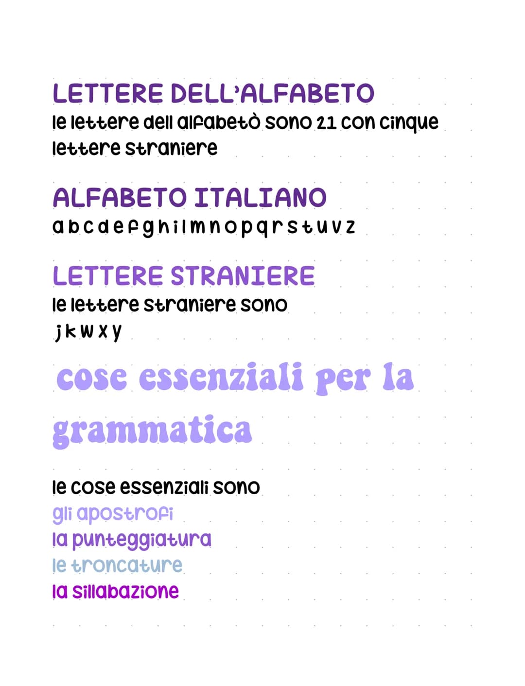 grammatica
la grammatica
la grammatica e tutto quello che ha la lingua
italiana
alfabeto italiano
le lettere sono dei segni che hanno un suo
