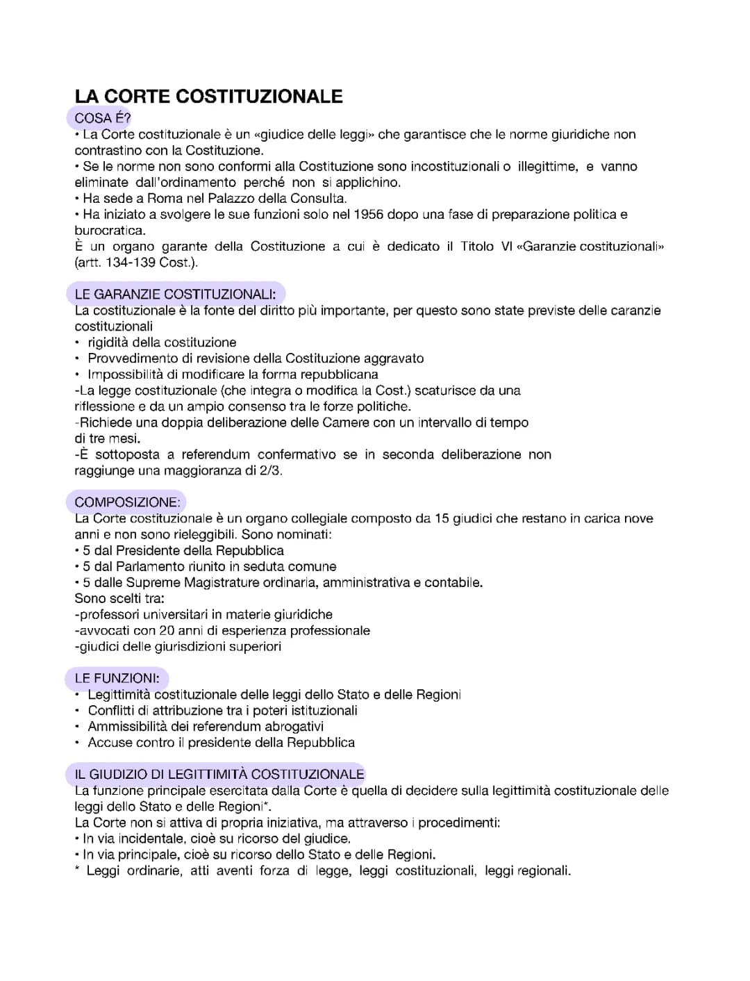 la corte costituzionale 