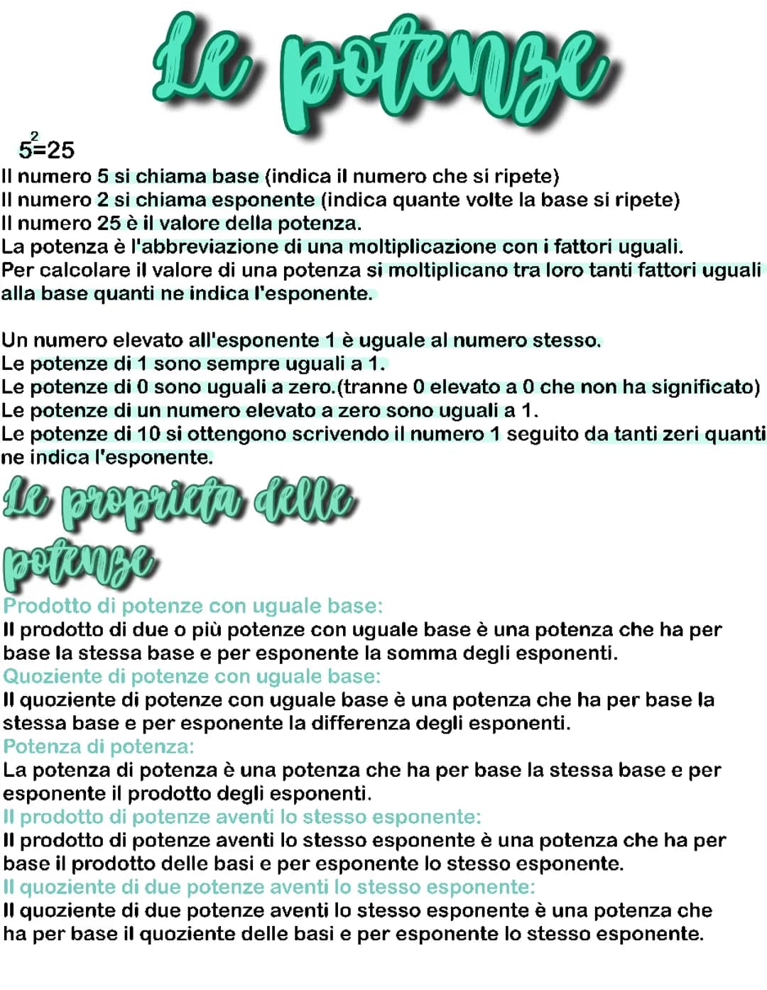 Le potenze 