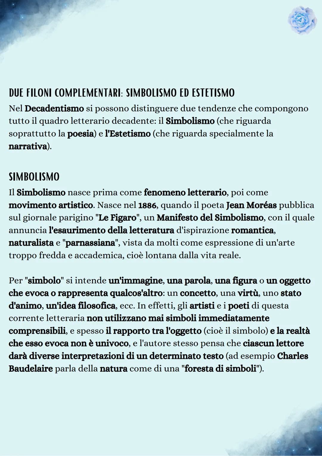 Decadentismo
ORIGINE DEL TERMINE
Con il termine "Decadentismo" si intende un movimento artistico e
letterario che si è sviluppato in Europa 