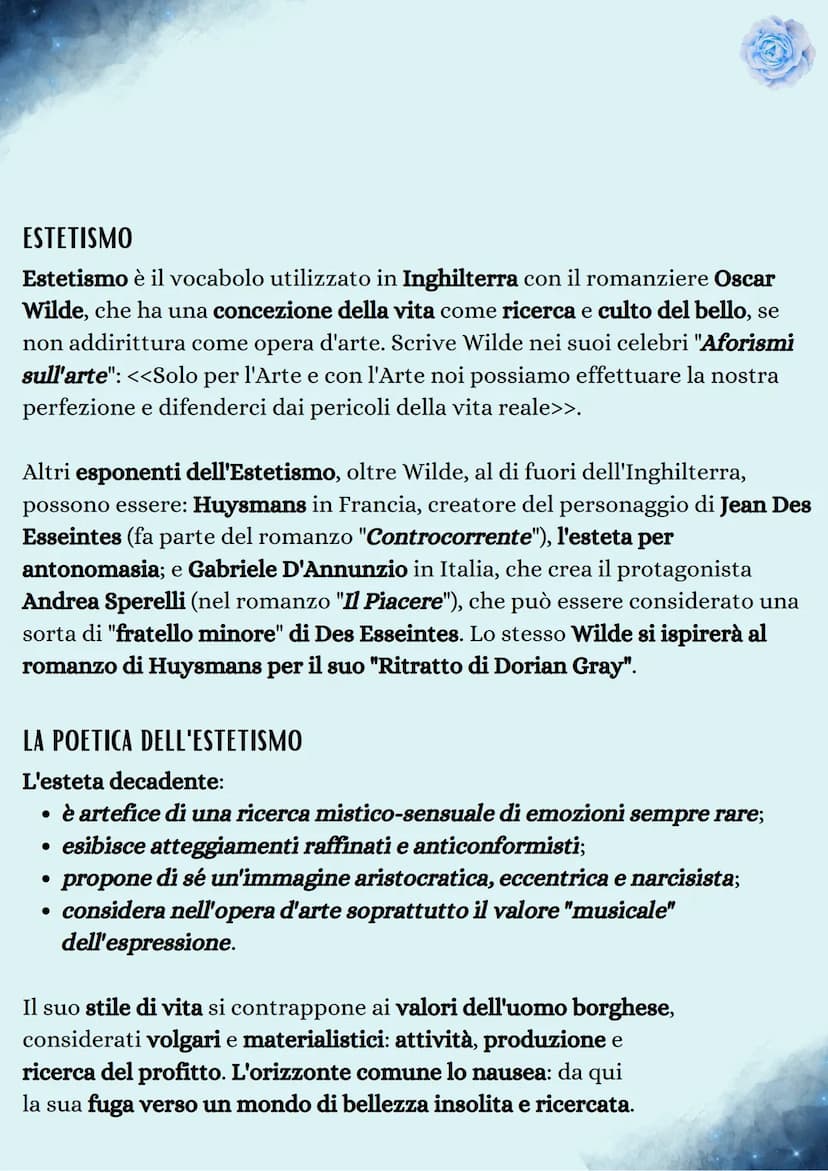 Decadentismo
ORIGINE DEL TERMINE
Con il termine "Decadentismo" si intende un movimento artistico e
letterario che si è sviluppato in Europa 