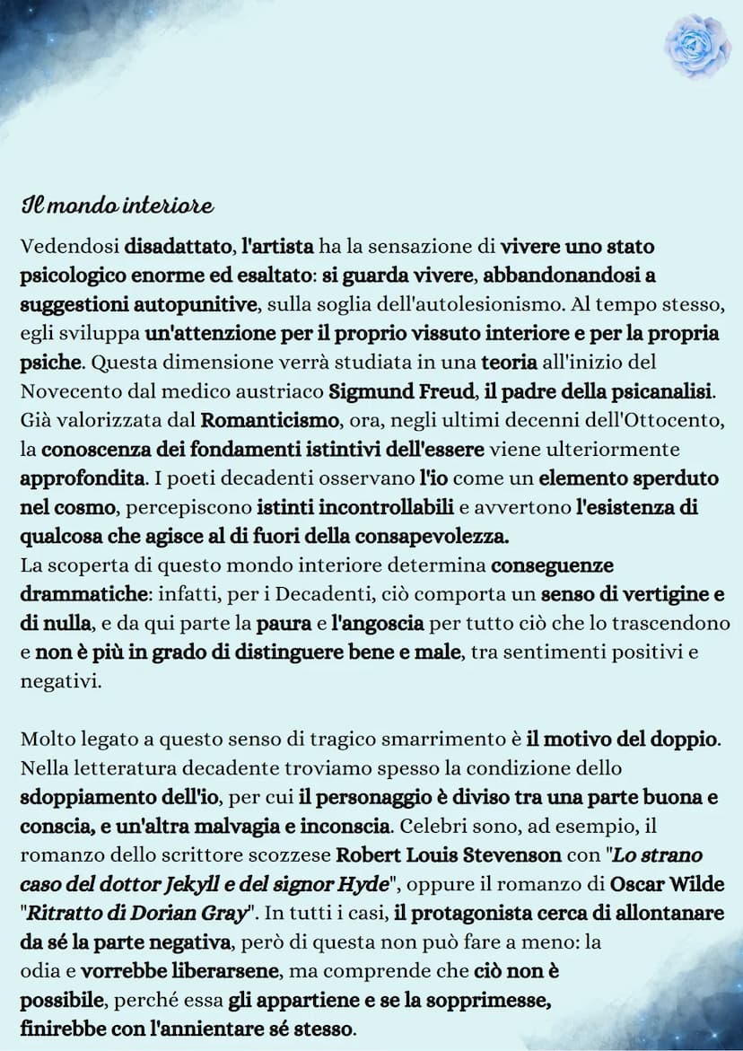 Decadentismo
ORIGINE DEL TERMINE
Con il termine "Decadentismo" si intende un movimento artistico e
letterario che si è sviluppato in Europa 