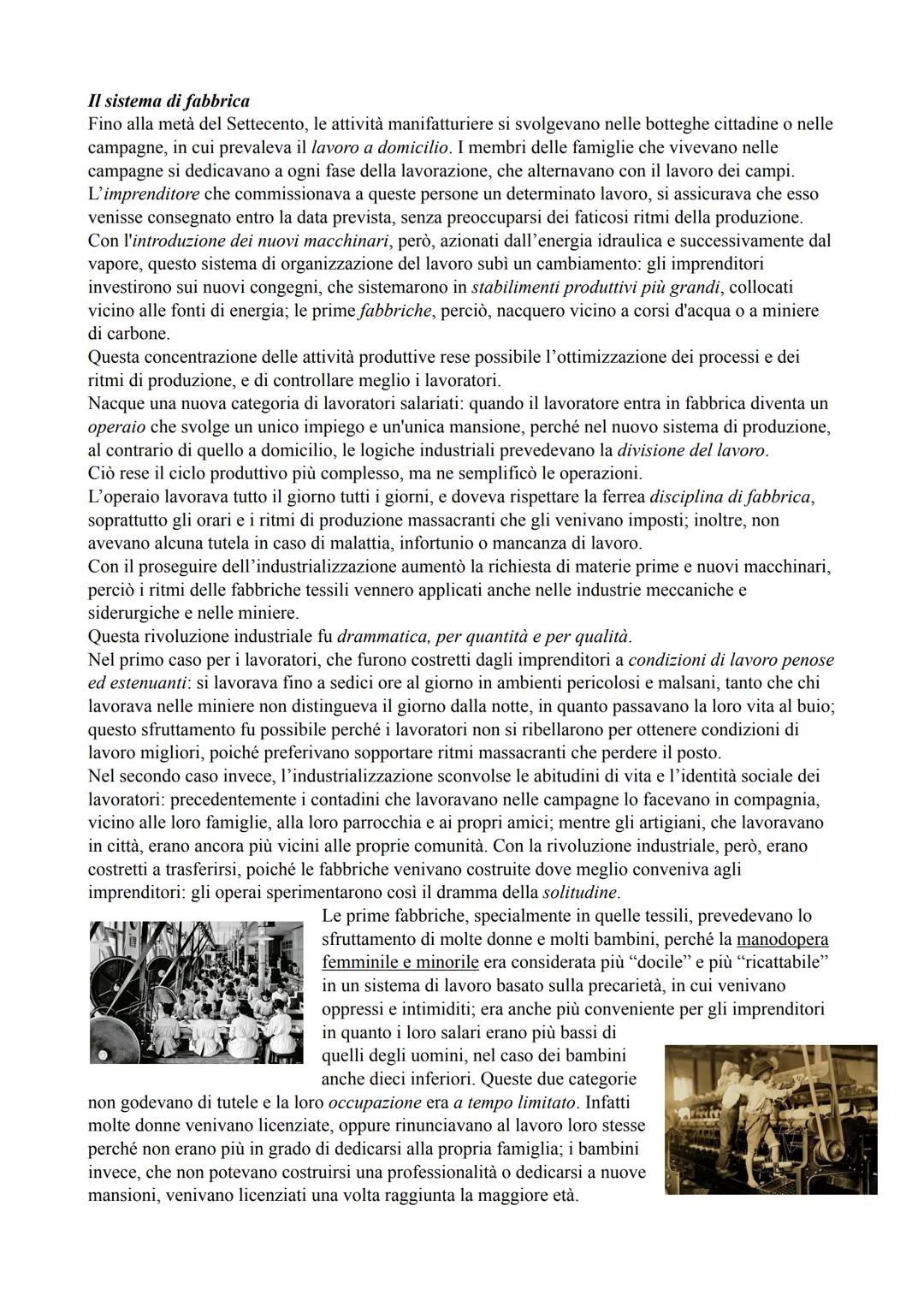 LA RIVOLUZIONE INDUSTRIALE BRITANNICA
In Gran Bretagna, verso la fine del Settecento, prende
avvio la rivoluzione industriale, un radicale p