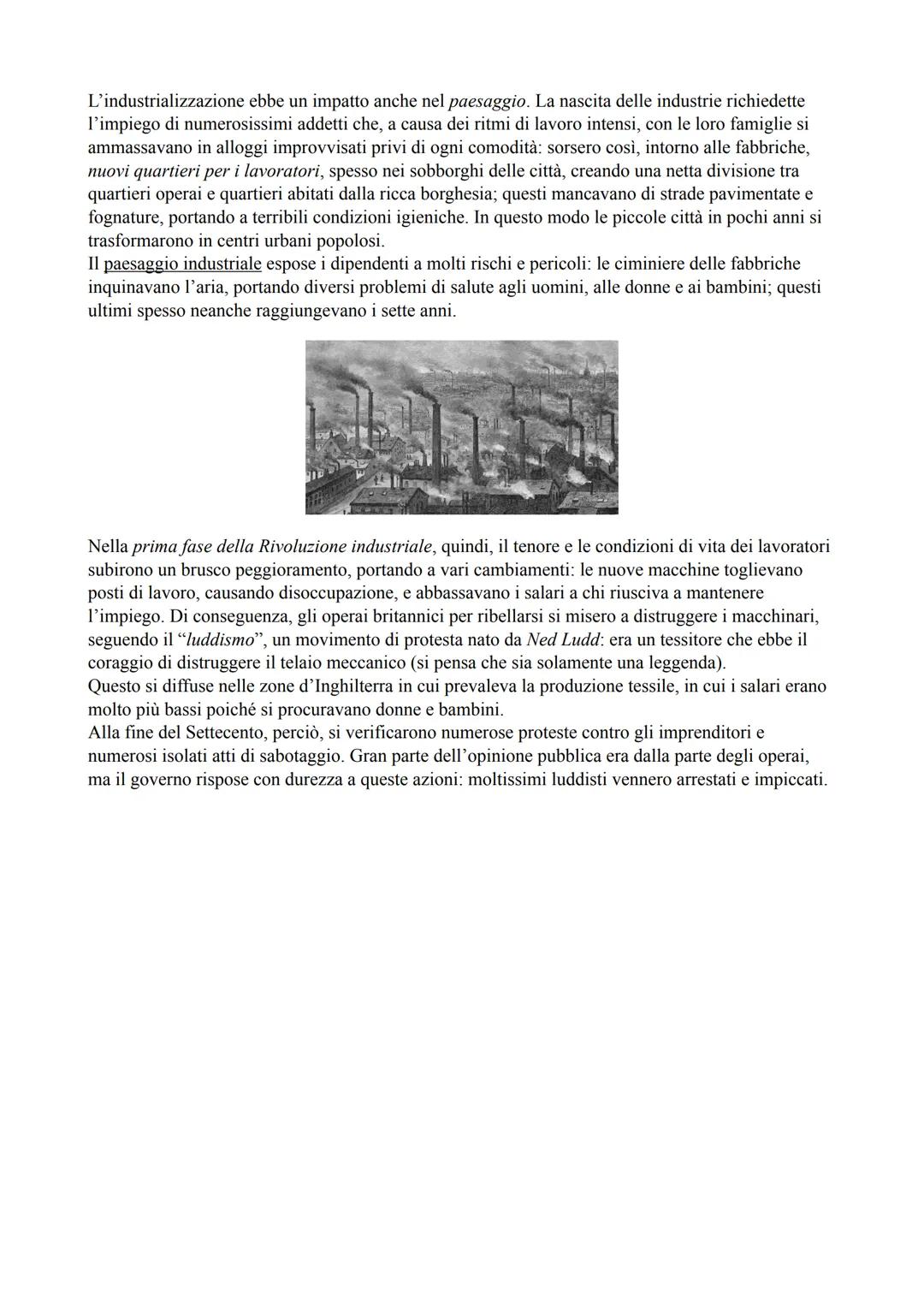 LA RIVOLUZIONE INDUSTRIALE BRITANNICA
In Gran Bretagna, verso la fine del Settecento, prende
avvio la rivoluzione industriale, un radicale p