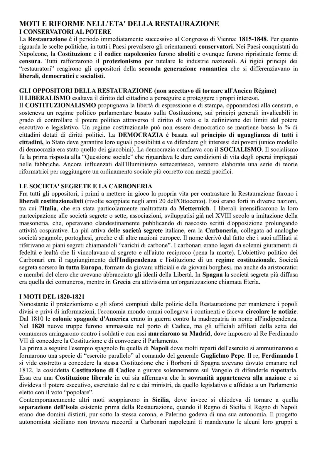 
<h2 id="iconservatorialpotere">I Conservatori al Potere</h2>
<p>La Restaurazione è il periodo immediatamente successivo al Congresso di Vie