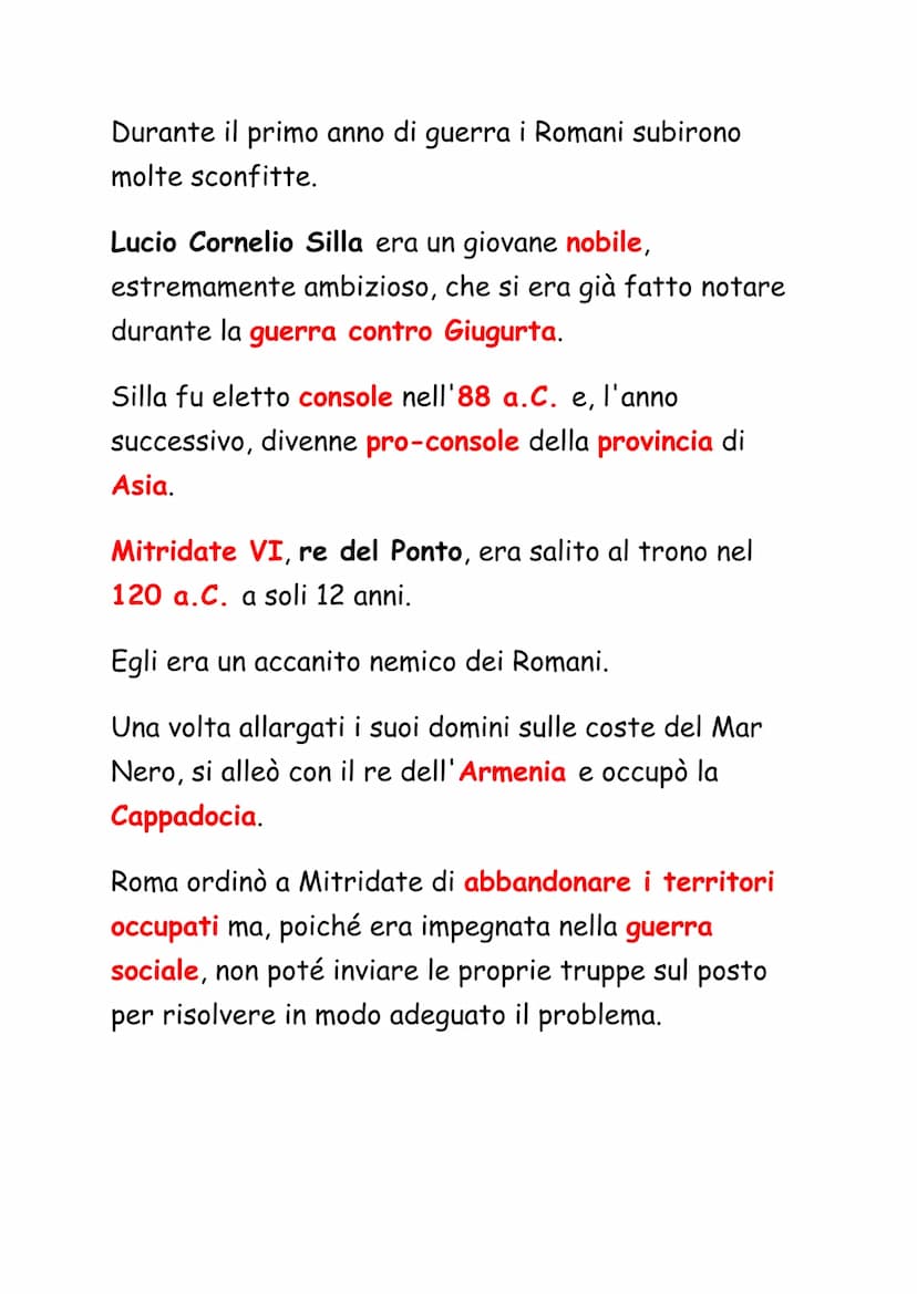 Mario e Silla
Nel regno di Numidia, durante la terza guerra punica,
il re Massinissa morì e gli succedette il figlio Micipsa,
fedele alleato