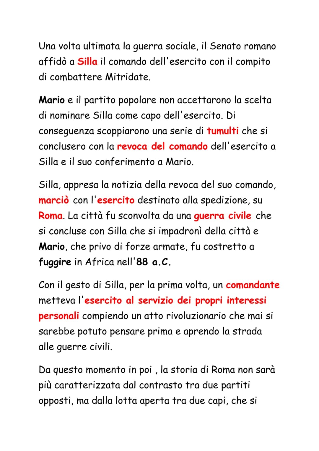 Mario e Silla
Nel regno di Numidia, durante la terza guerra punica,
il re Massinissa morì e gli succedette il figlio Micipsa,
fedele alleato