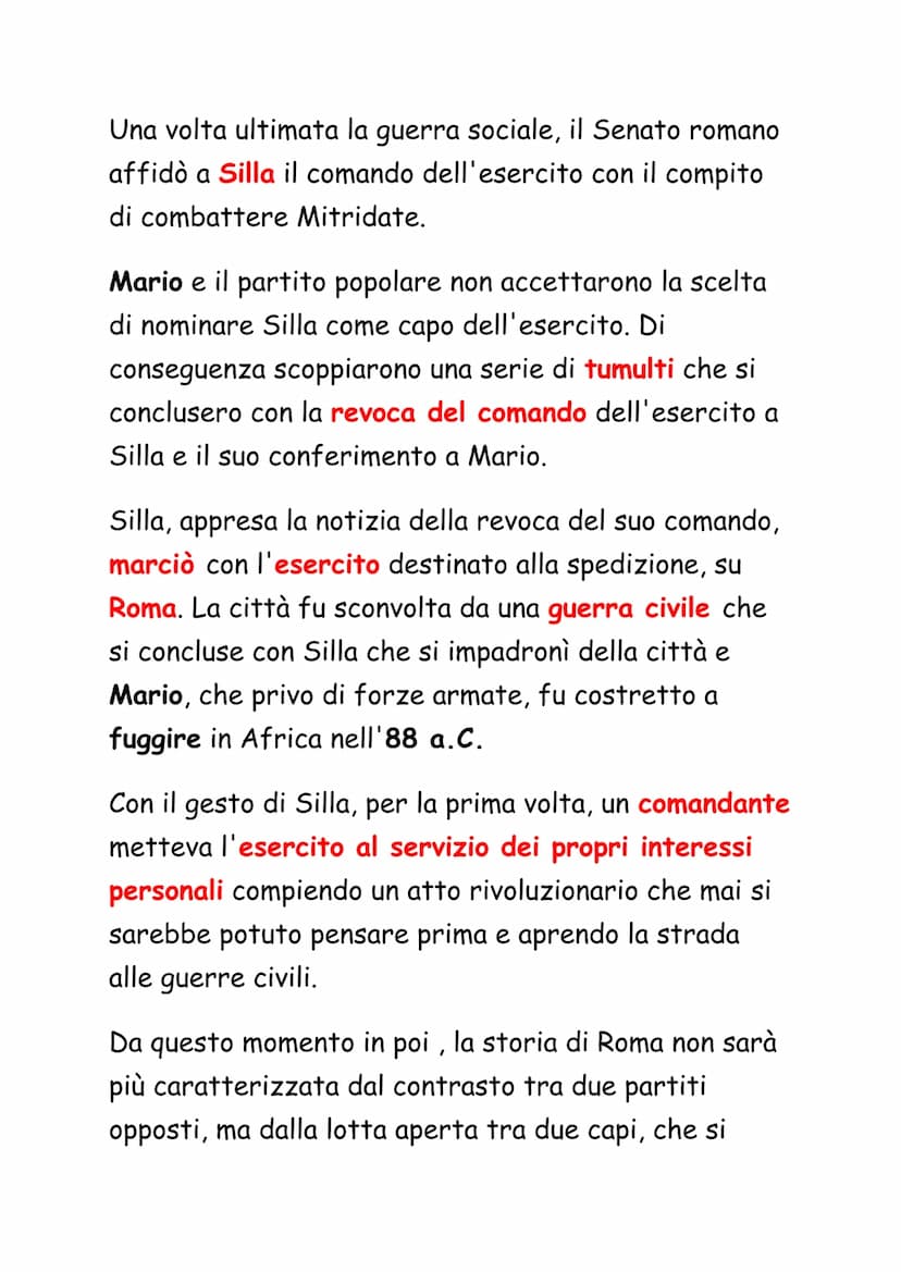 Mario e Silla
Nel regno di Numidia, durante la terza guerra punica,
il re Massinissa morì e gli succedette il figlio Micipsa,
fedele alleato
