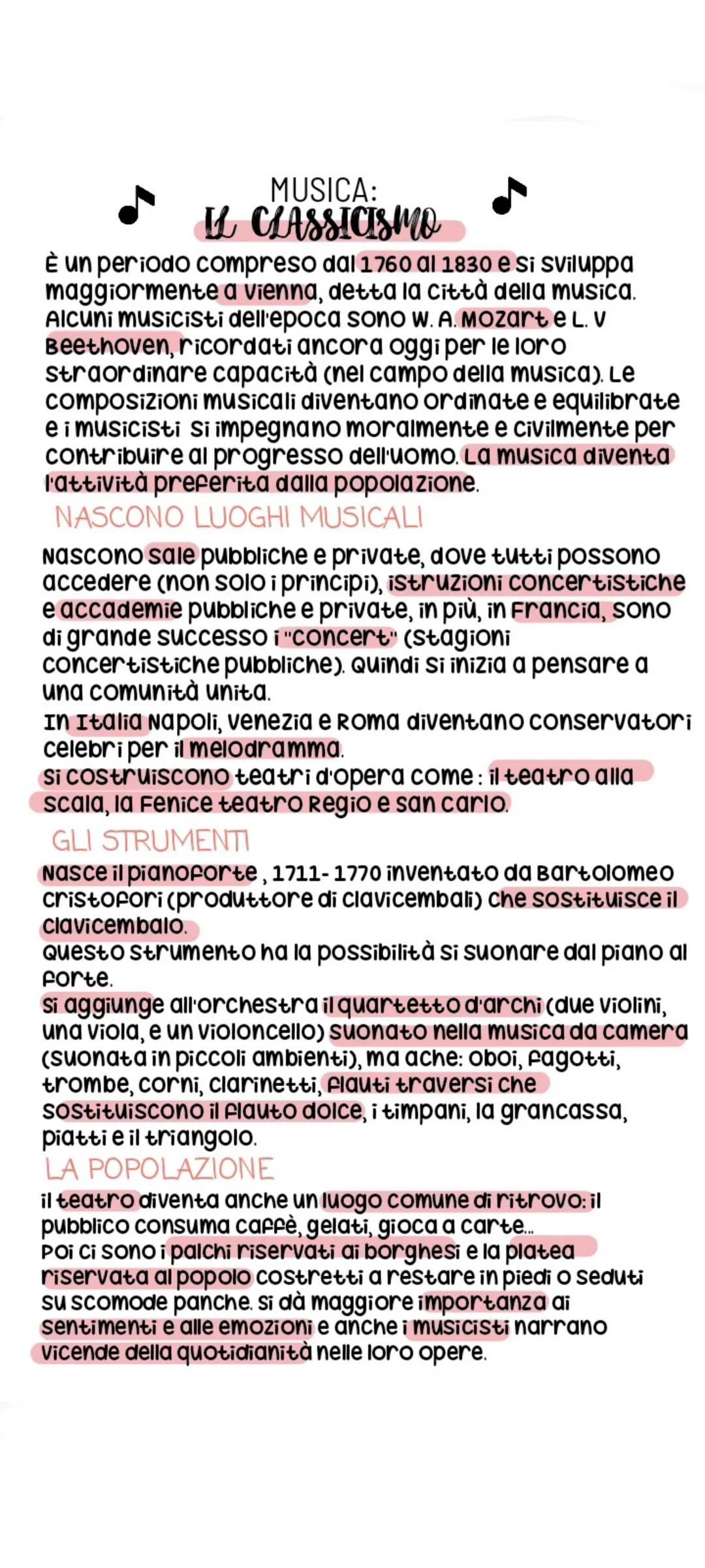 MUSICA:
IL CLASSICISMO
È un periodo compreso dal 1760 al 1830 e si sviluppa
maggiormente a vienna, detta la città della musica.
Alcuni music