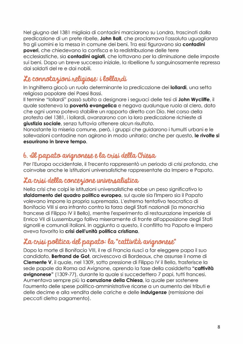 La crisi del Trecents
1. Cause e interpretazioni della crisi
La crisi che attraversa l'Europa tra il XIV e il XV secolo ebbe effetti tanto d