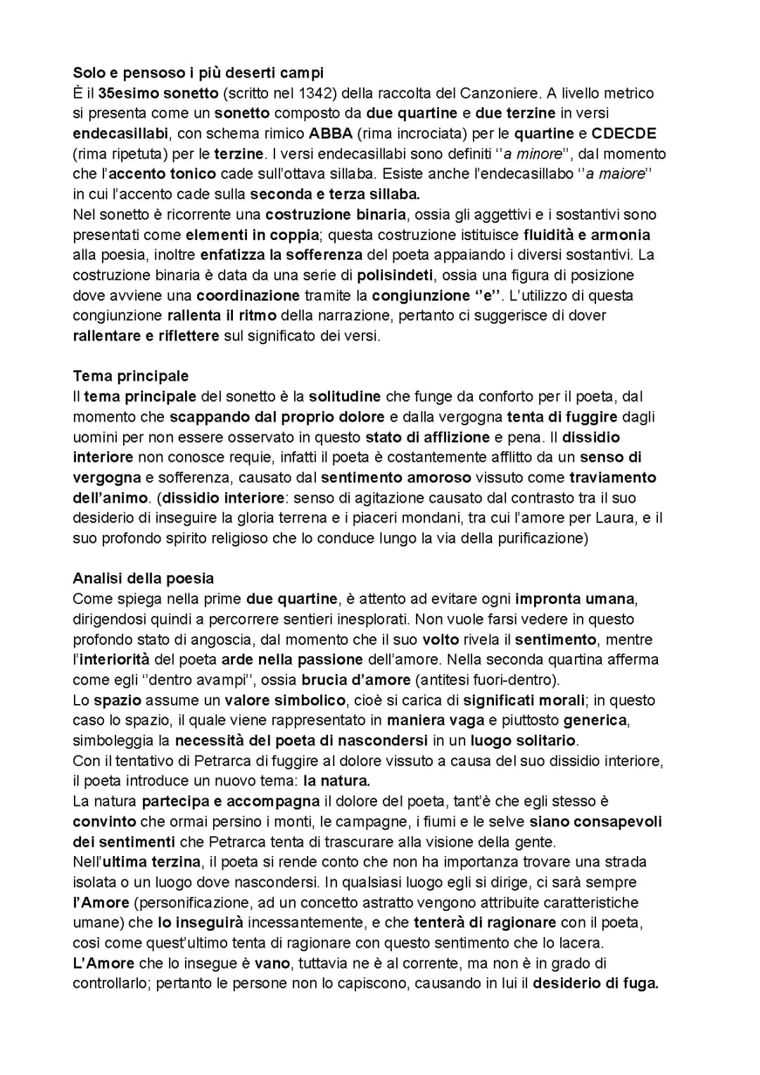 Francesco Petrarca: Solo e pensoso i più deserti campi