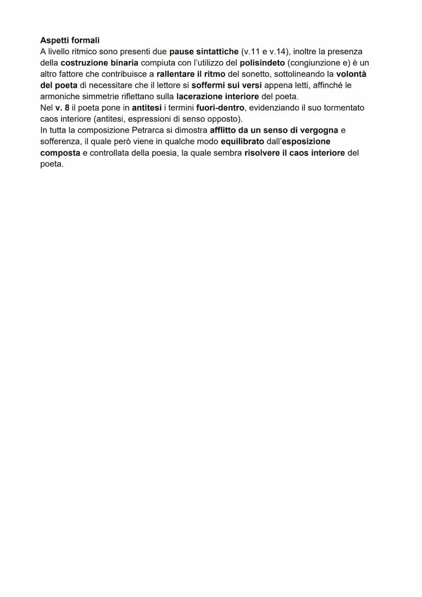 Solo e pensoso i più deserti campi
È il 35esimo sonetto (scritto nel 1342) della raccolta del Canzoniere. A livello metrico
si presenta come