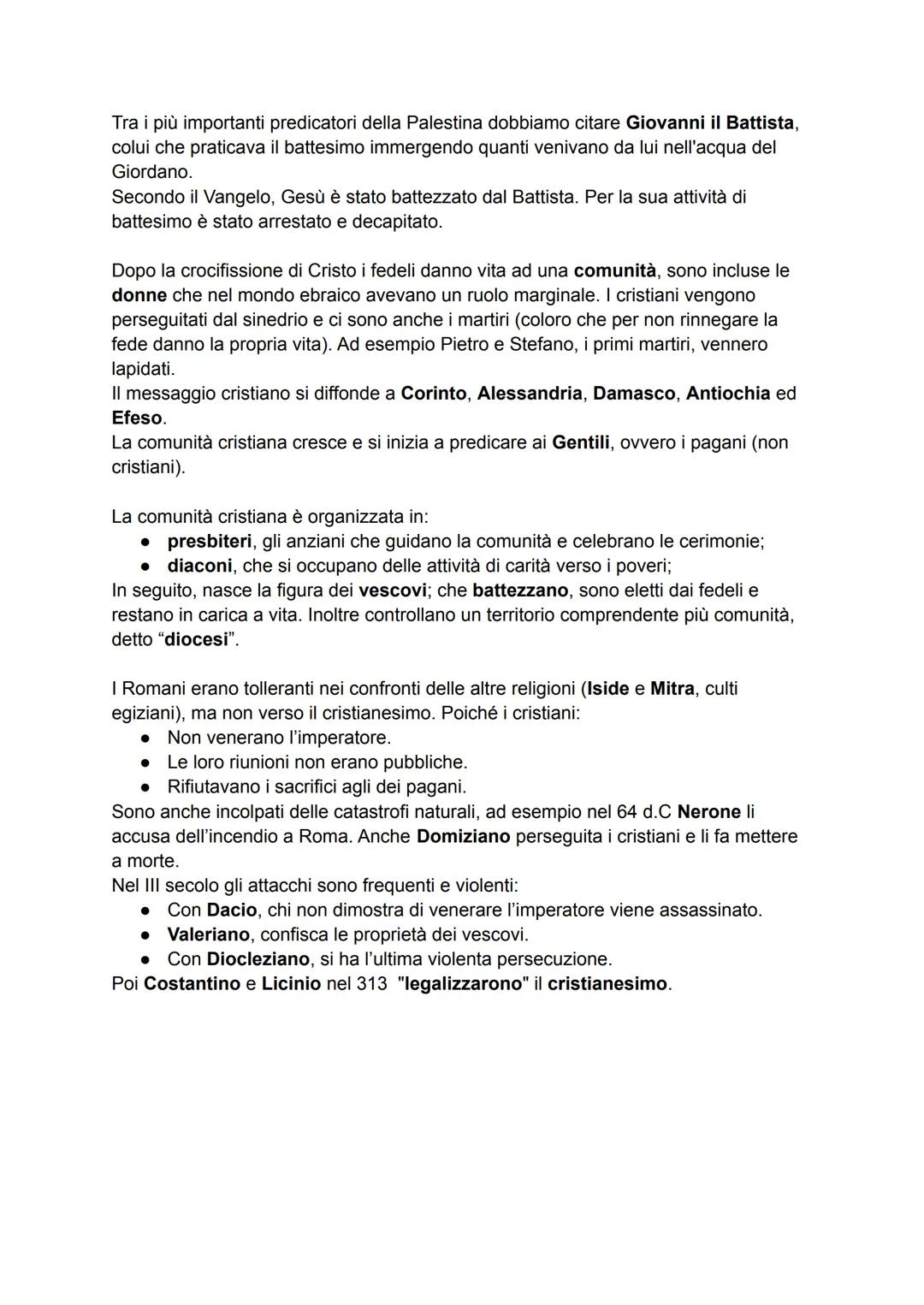 IL CRISTIANESIMO
La Palestina (conquistata da Pompeo) è un regno vassallo di Roma e fa parte della
provincia romana della Giudea.
In Palesti