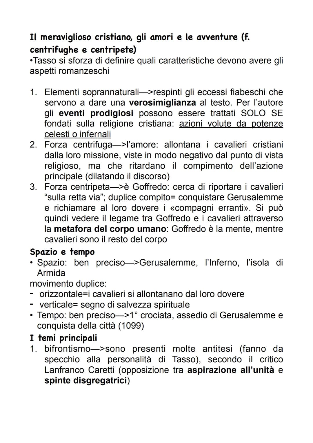 TORQUATO TASSO
Contesto
Si parla di bifrontismo tassiano—>Tasso è molto inquieto (per
via del contesto politico dell'epoca= la 2° metà del '