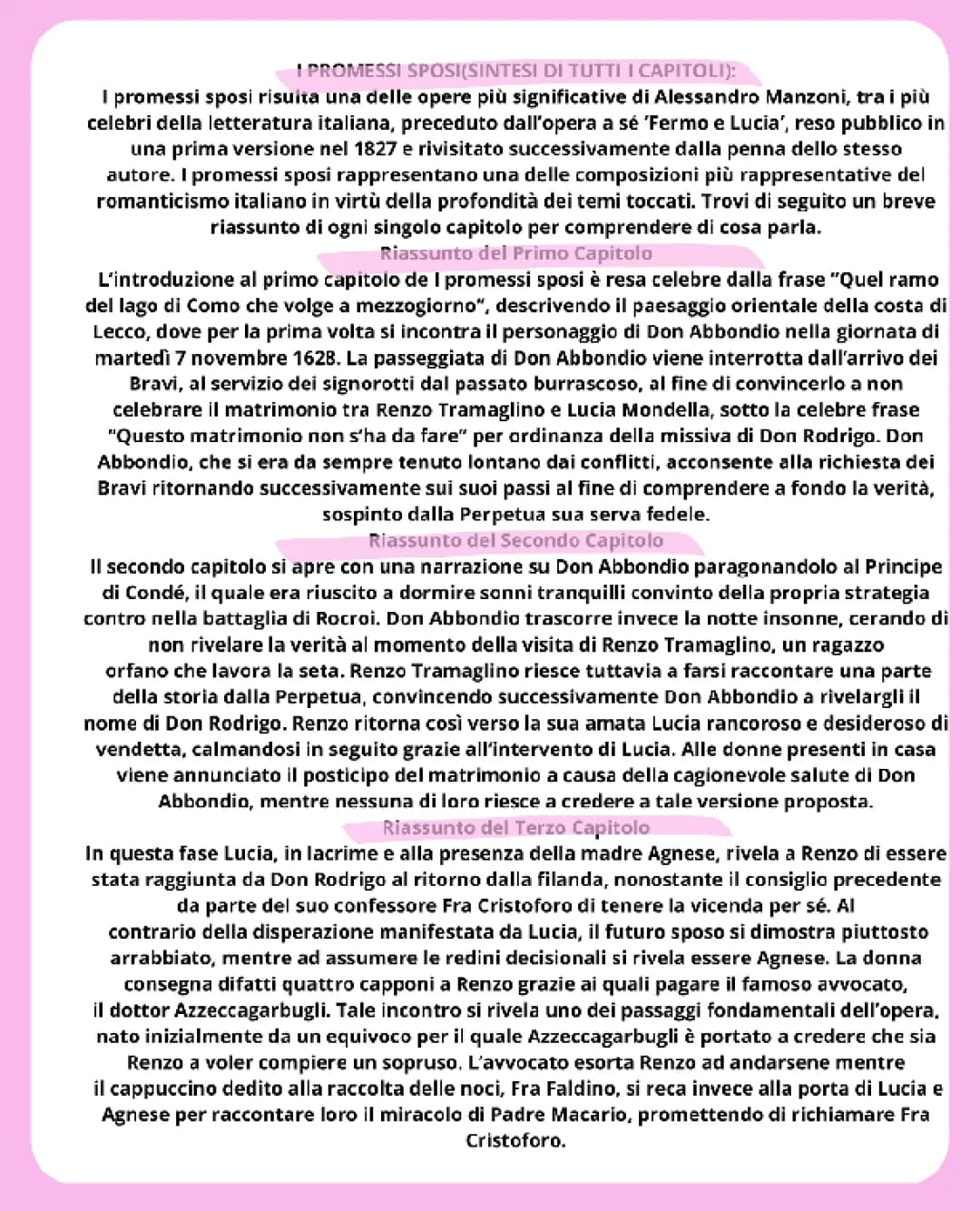 promessi sposi si riassunto 