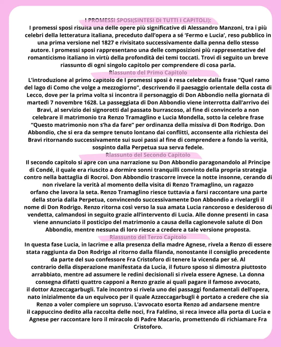 I PROMESSI SPOSI(SINTESI DI TUTTI I CAPITOLI):
I promessi sposi risuita una delle opere più significative di Alessandro Manzoni, tra i più
c