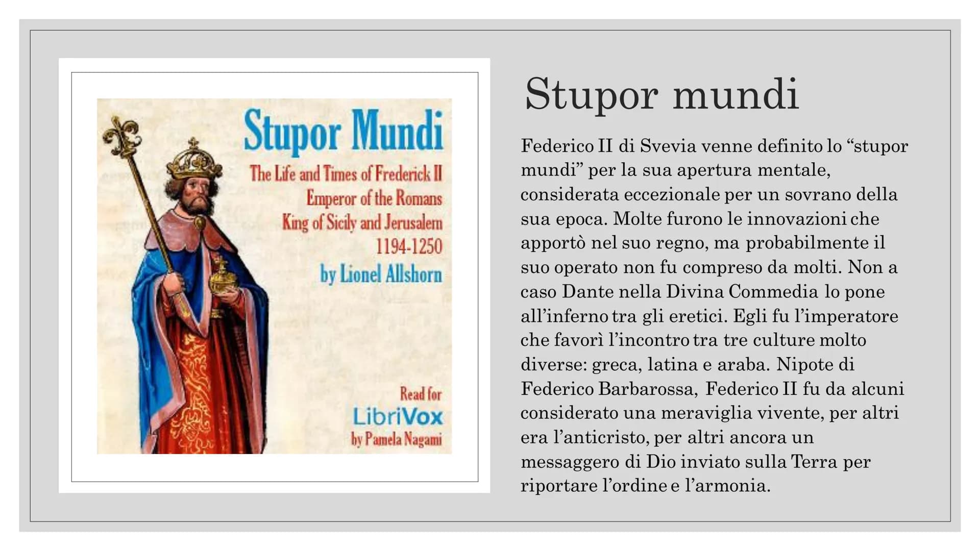 FEDERICO II DI SVEVIA
ATTRAVERSO LE FONTI
PTTHO La vita
Federico Barbarossa combinò le nozze tra suo figlio
Enrico e Costanza d'Altavilla, u