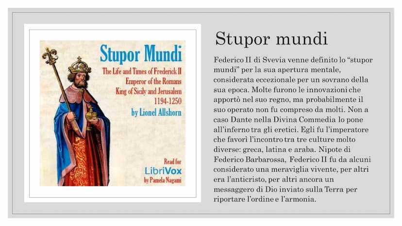 FEDERICO II DI SVEVIA
ATTRAVERSO LE FONTI
PTTHO La vita
Federico Barbarossa combinò le nozze tra suo figlio
Enrico e Costanza d'Altavilla, u