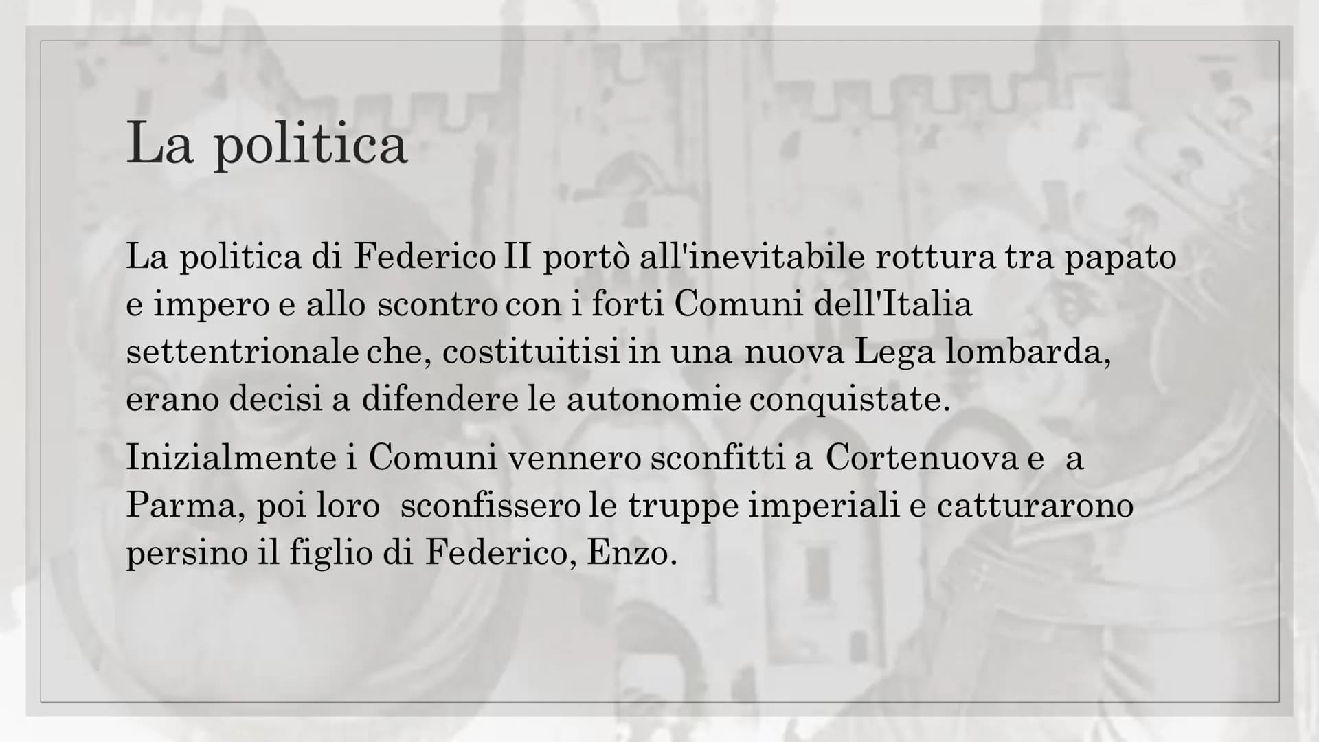 FEDERICO II DI SVEVIA
ATTRAVERSO LE FONTI
PTTHO La vita
Federico Barbarossa combinò le nozze tra suo figlio
Enrico e Costanza d'Altavilla, u