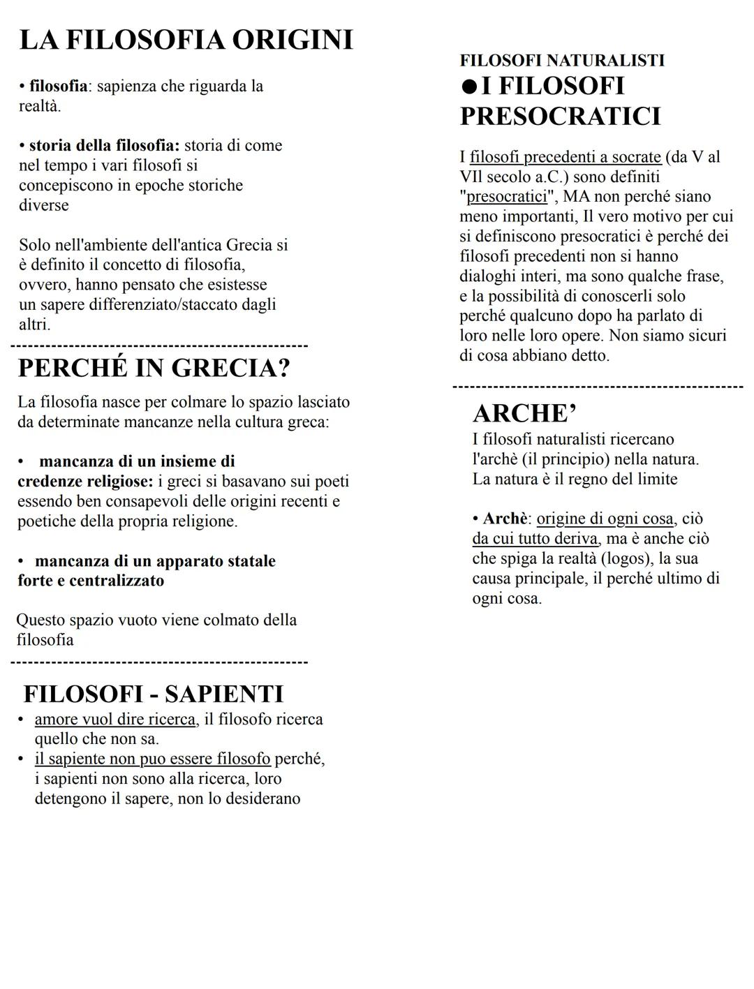 LA FILOSOFIA ORIGINI
• filosofia: sapienza che riguarda la
realtà.
• storia della filosofia: storia di come
nel tempo i vari filosofi si
con