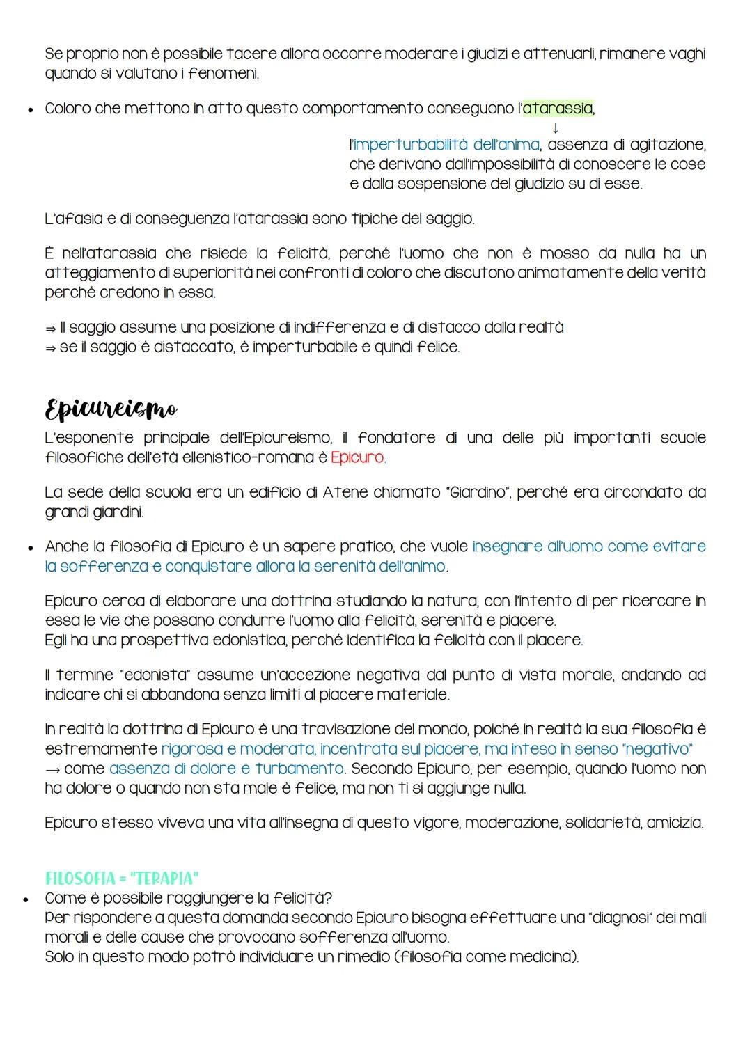●
Scuole filosofiche dopo Aristotele
Le scuole filosofiche che si vengono a creare dopo Aristotele nell'età ellenistica sono:
- lo scetticis