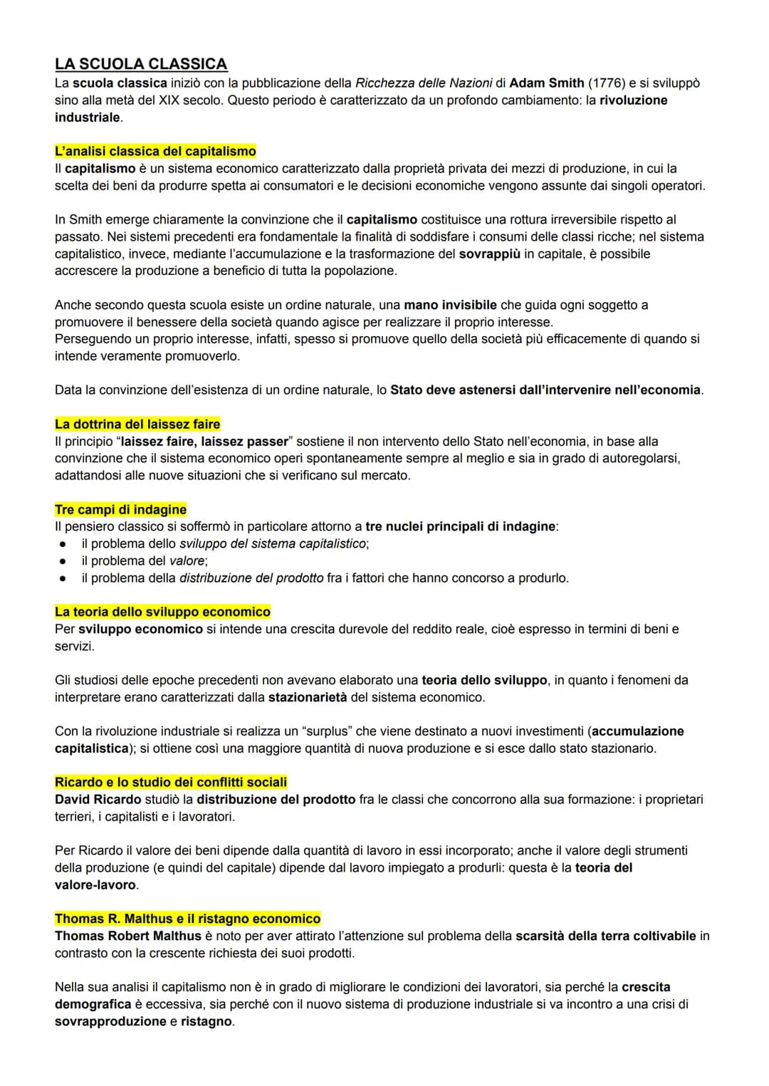 LE SCUOLE ECONOMICHE
L'EVOLUZIONE DEL PENSIERO ECONOMICO
Scuole economiche e realtà
La storia del pensiero economico studia l'evoluzione del