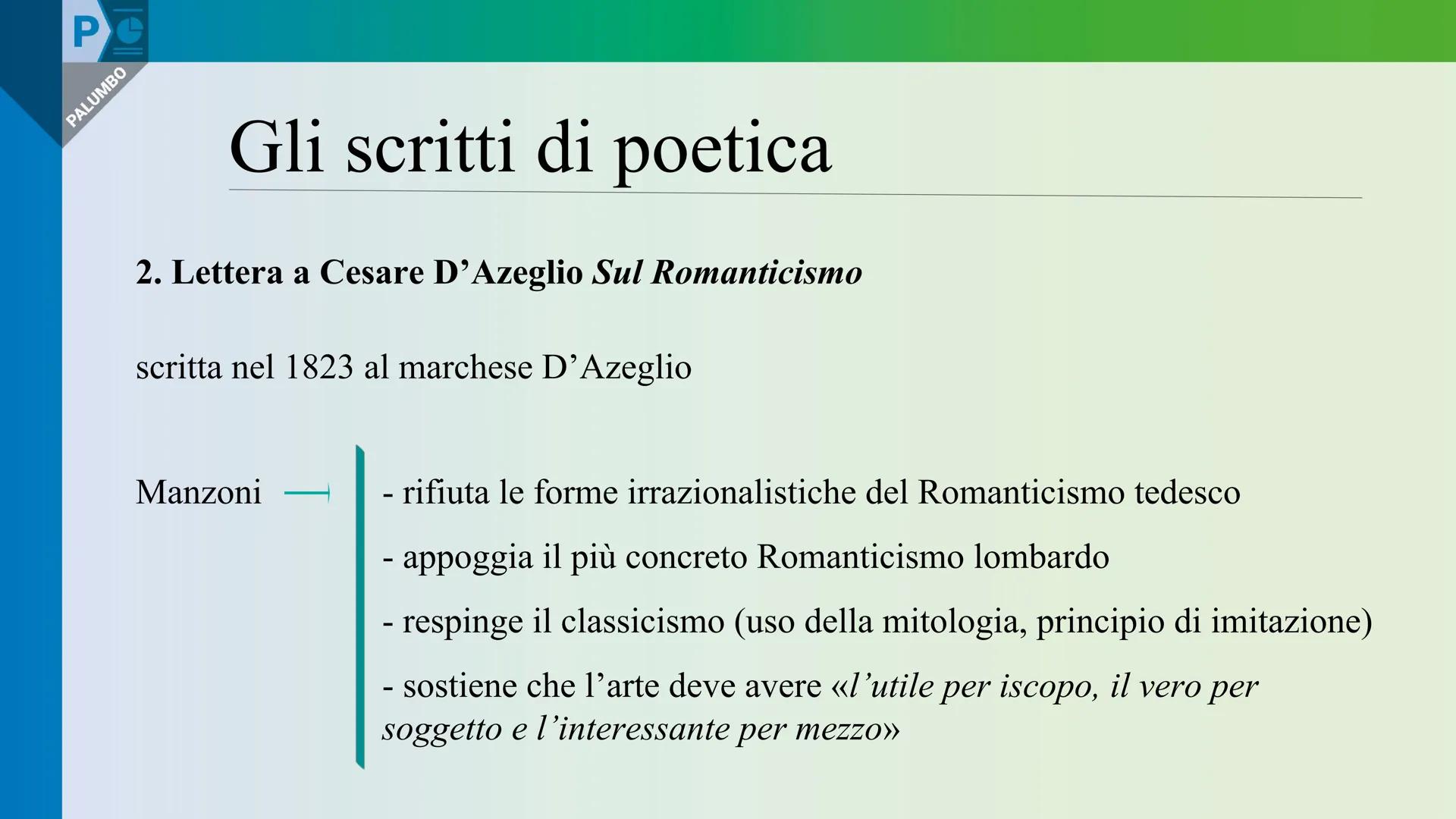 PALUMBO
EDITORE
PRESENTAZIONE Pe
Alessandro
Manzoni
[a cura di Carola Finzi] Pe
PALUMBO
Perché leggere Manzoni
Romanticismo italiano (caratt