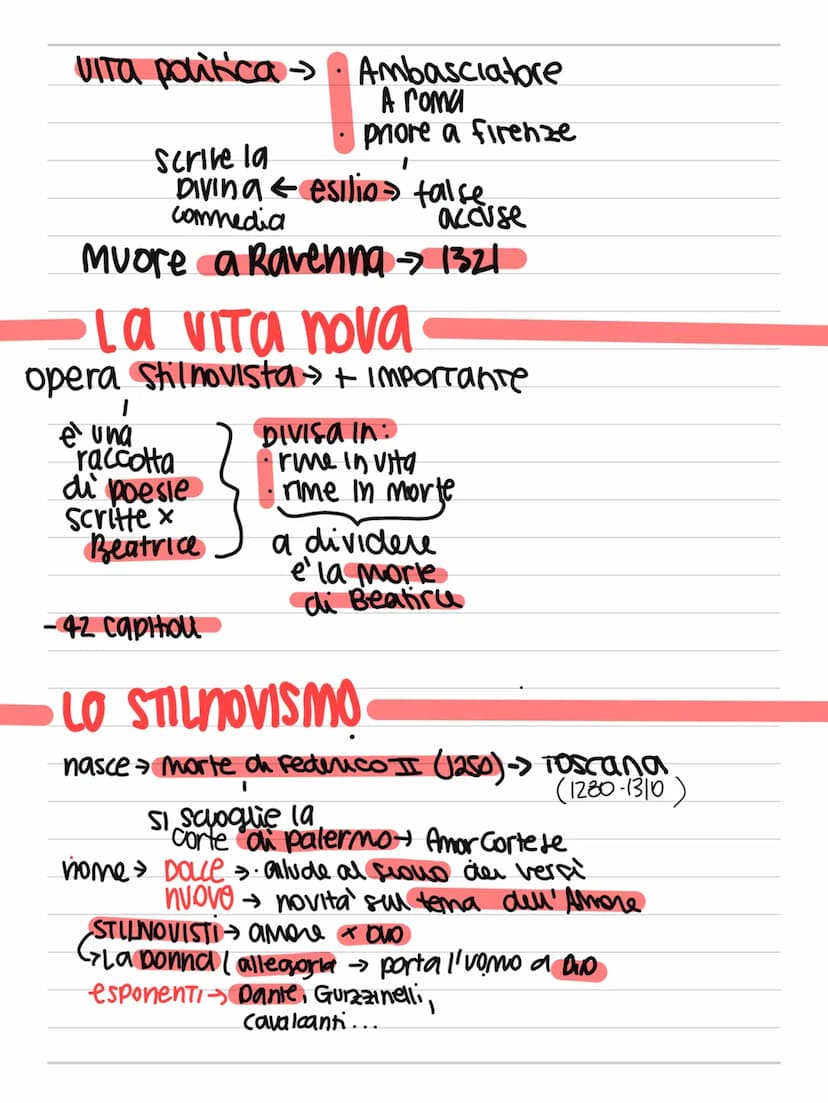 Dante
VITA
nacque a firenze →→ Maggio 1265
Luogo di nascita esplicitato
da dante stesso 23÷ canto
dell' Interno
cognome → Aliquiri → (enecti