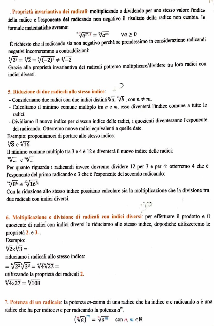 I RADICALI
Definizione di radicale
Per dare una definizione corretta di radicale di un numero, o radice n-esima di un numero reale a,
dobbia