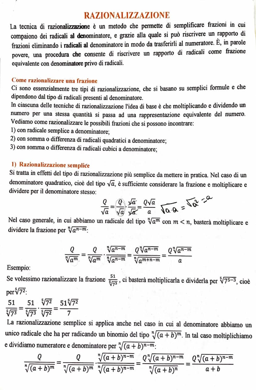 I RADICALI
Definizione di radicale
Per dare una definizione corretta di radicale di un numero, o radice n-esima di un numero reale a,
dobbia