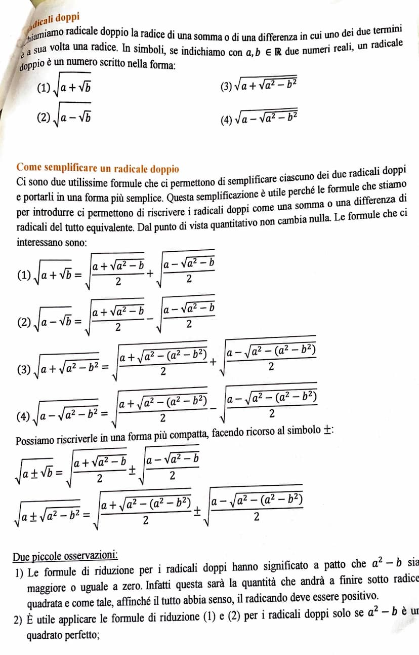 I RADICALI
Definizione di radicale
Per dare una definizione corretta di radicale di un numero, o radice n-esima di un numero reale a,
dobbia