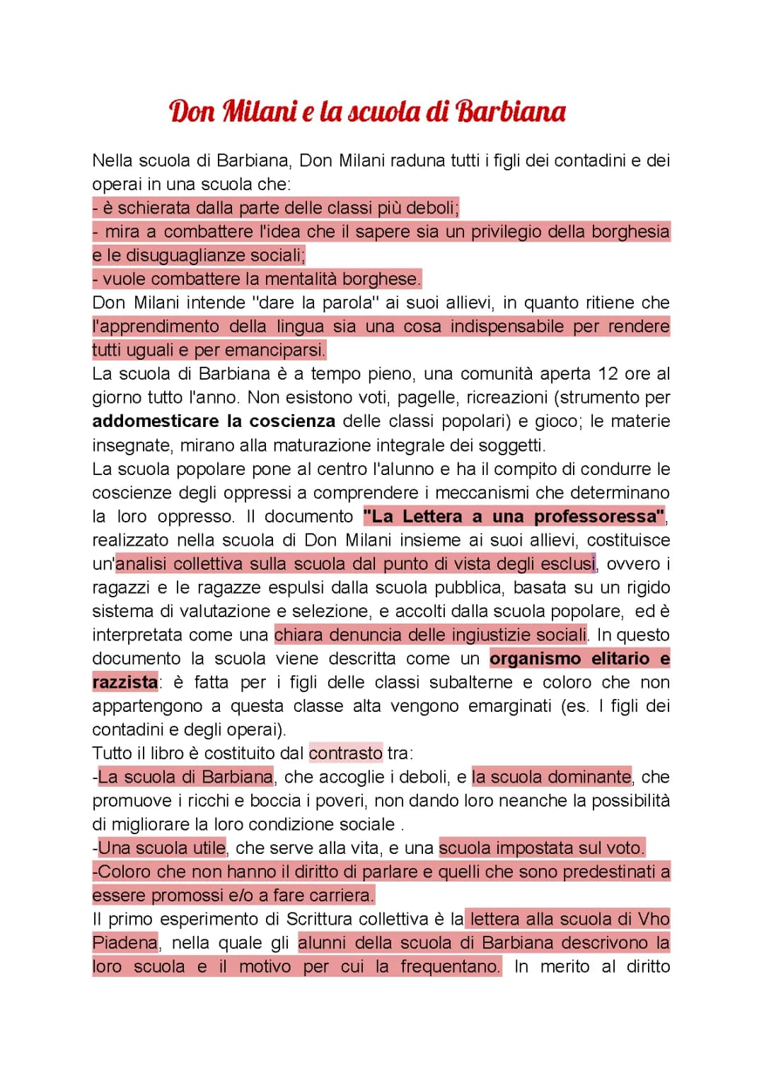 Cosa Sosteneva Don Lorenzo Milani e la Scuola di Barbiana: Metodi, Caratteristiche e Lettera a una Professoressa