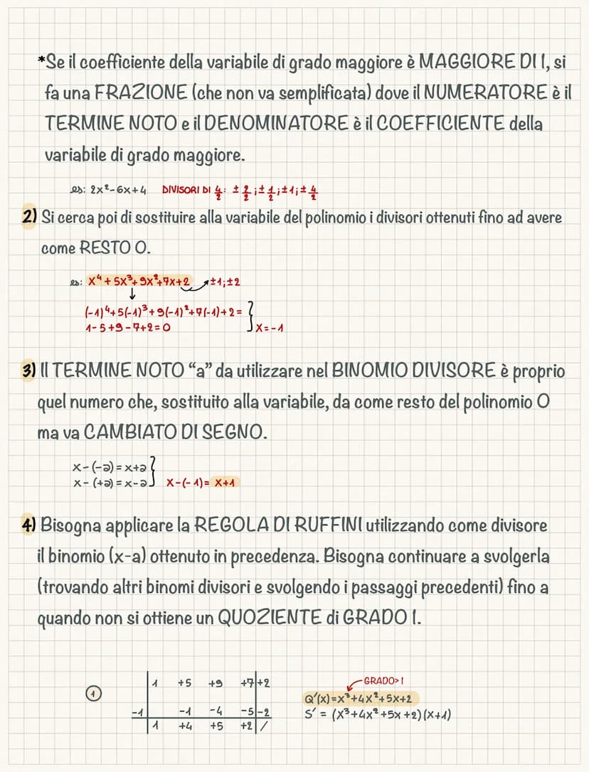Metodi di scomposizione
Un polinomio è RIDUCIBILE se è possibile scriverlo in una forma con grado
minore, un polinomio che non possiede alcu
