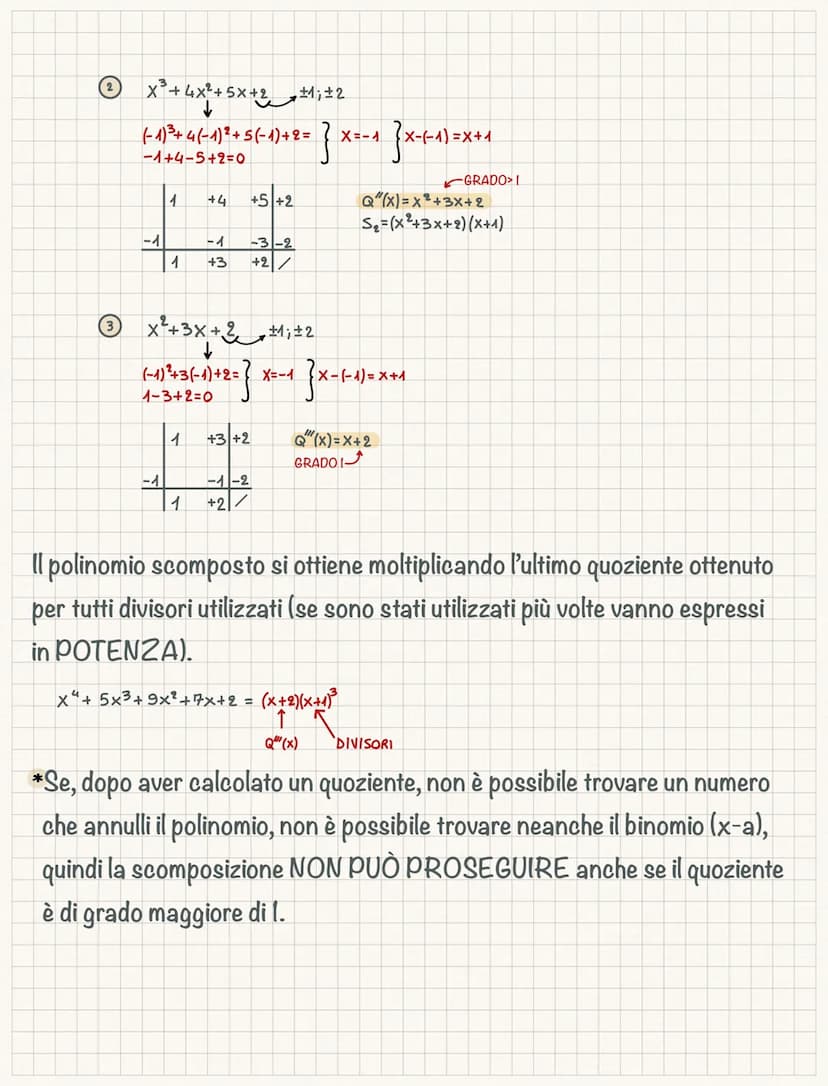 Metodi di scomposizione
Un polinomio è RIDUCIBILE se è possibile scriverlo in una forma con grado
minore, un polinomio che non possiede alcu