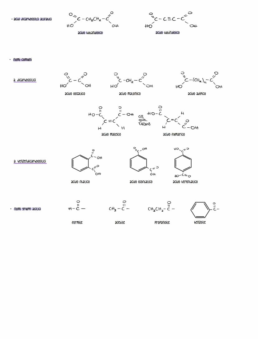 atat can TITIKK
nomenclatura
acido + desinenza -oico
CH3 CH.
Br
с
OH
acido 2-bromopropanoico
H
acidi aromatici
• acido metan-oico
• acidi so