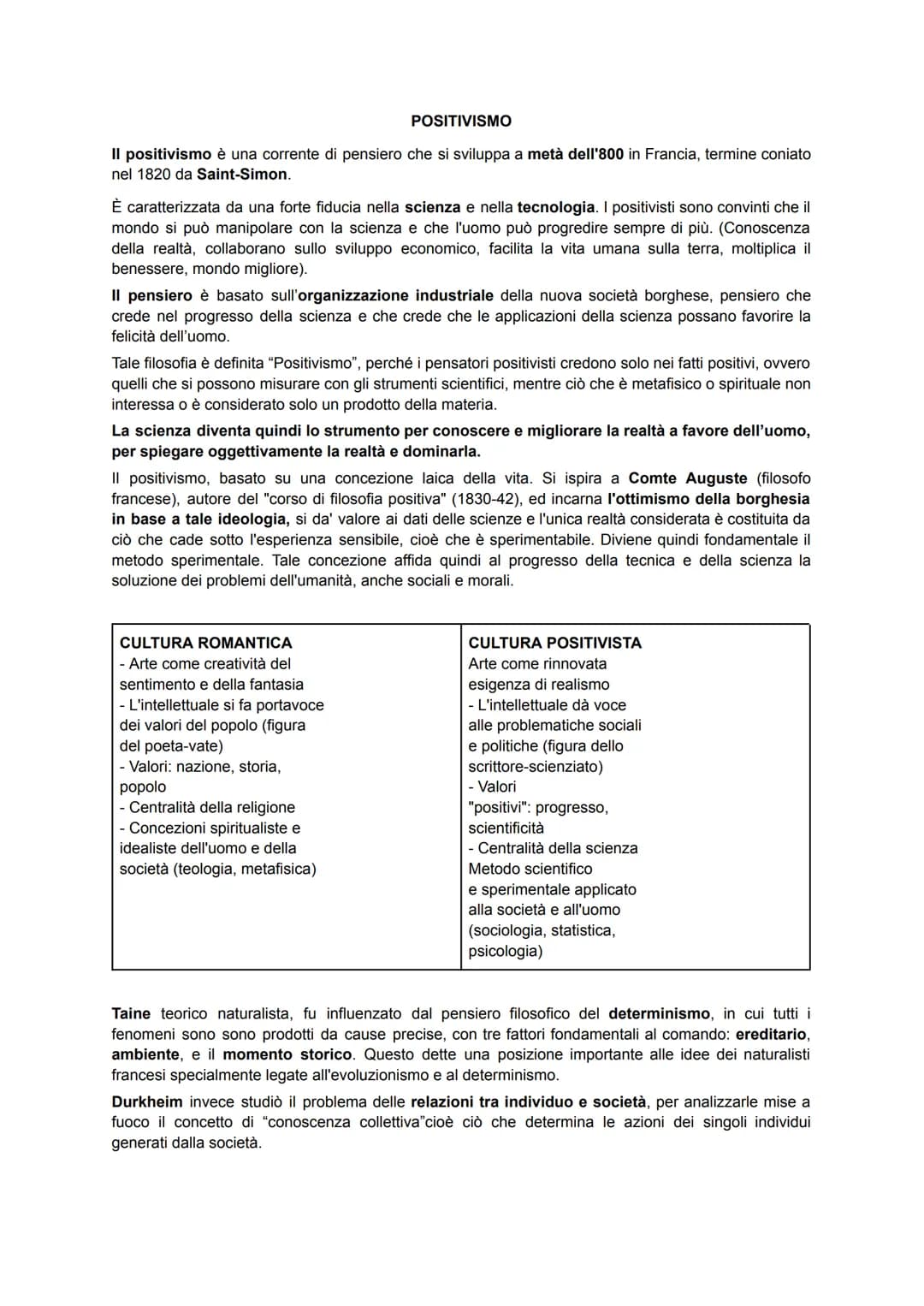 Il positivismo è una corrente di pensiero che si sviluppa a metà dell'800 in Francia, termine coniato
nel 1820 da Saint-Simon.
POSITIVISMO
È