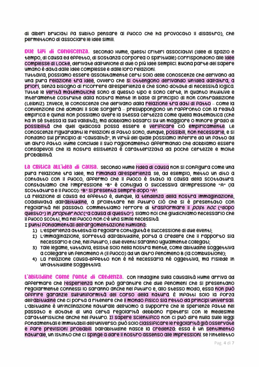 Filosofia empikista
I filosofi empiristi affermano che l'uomo non possa comprendere l'esistenza ultima
della realtà. Dunque, pongono un limi