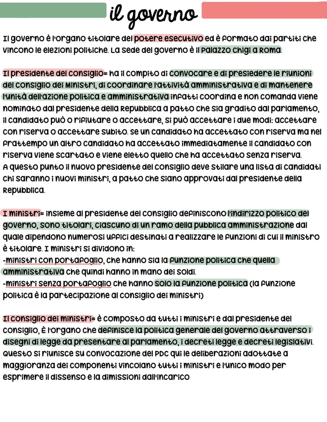 
<p>Il governo italiano è l'organo titolare del potere esecutivo ed è formato dai partiti che vincono le elezioni politiche. La sede del gov