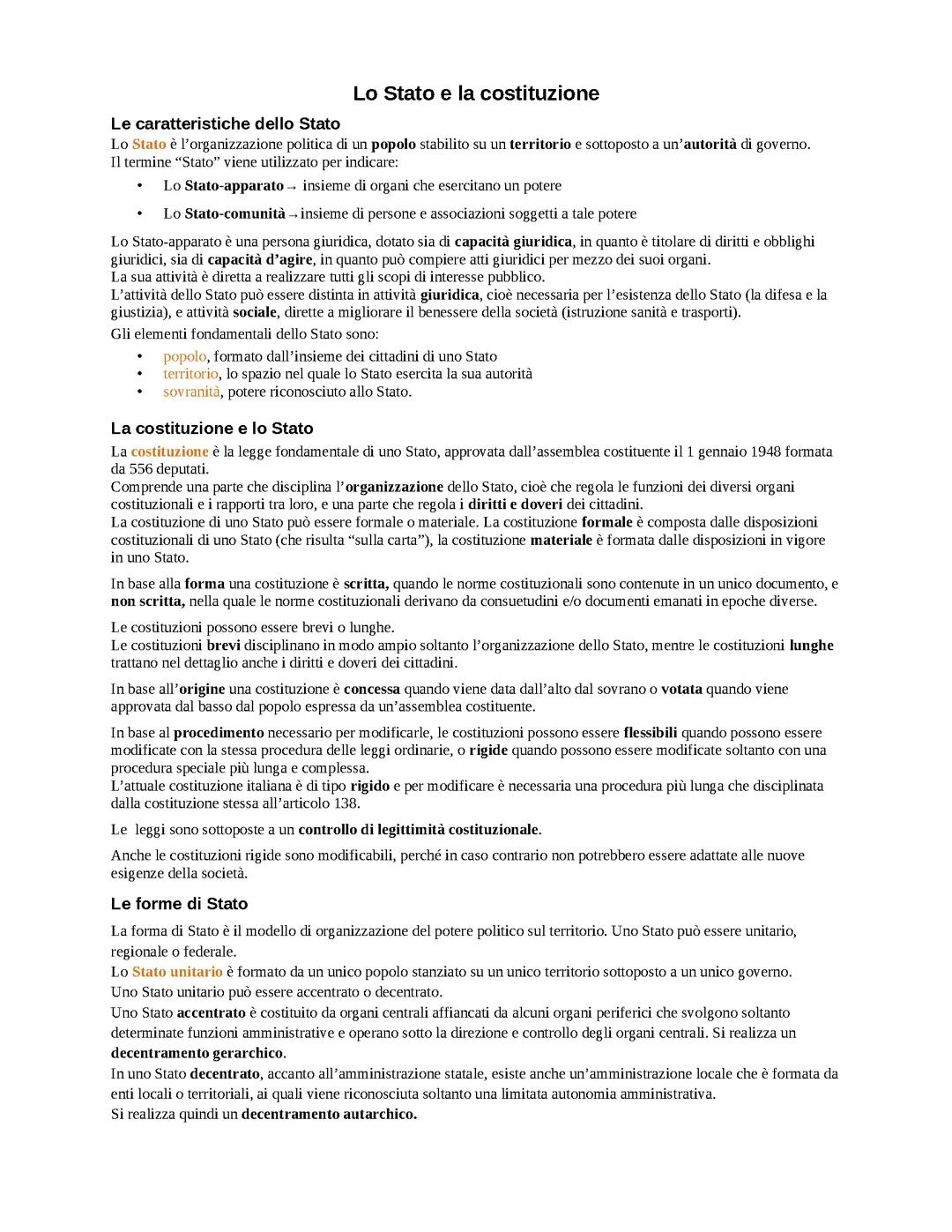 Lo stato e la costituzione