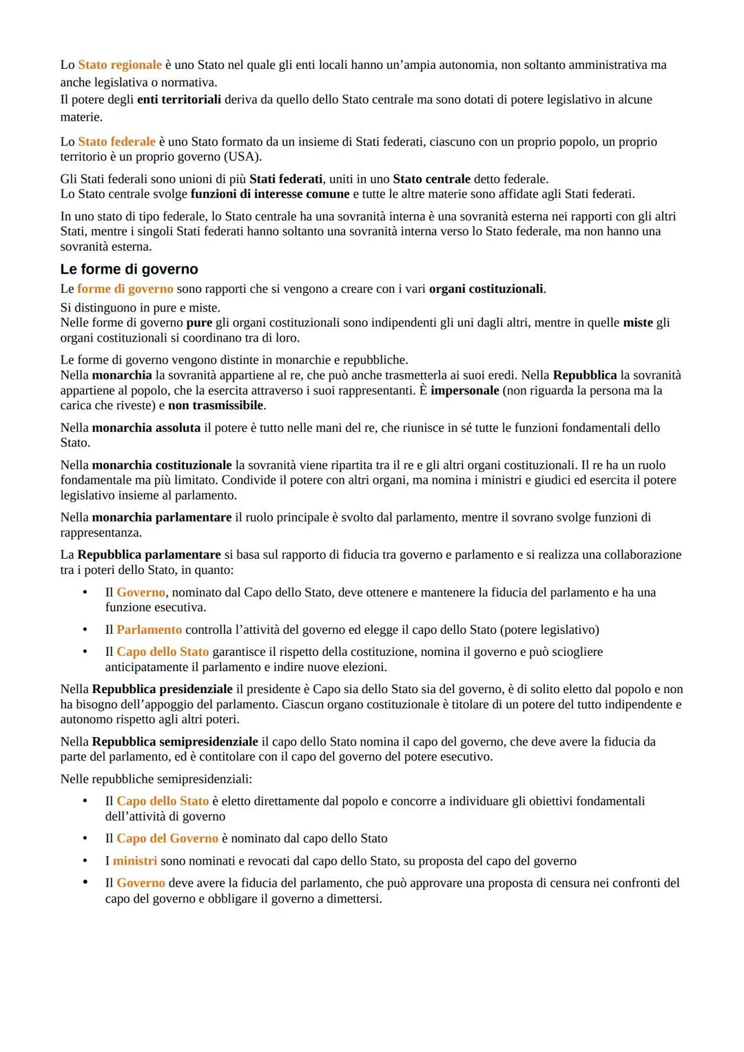 Le caratteristiche dello Stato
Lo Stato e la costituzione
Lo Stato è l'organizzazione politica di un popolo stabilito su un territorio e sot