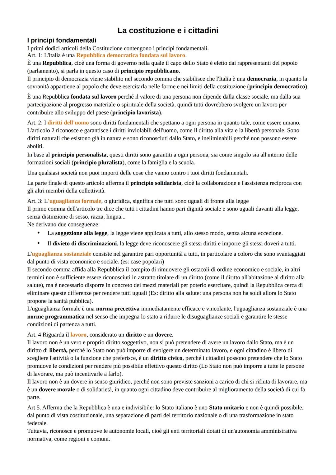 Le caratteristiche dello Stato
Lo Stato e la costituzione
Lo Stato è l'organizzazione politica di un popolo stabilito su un territorio e sot