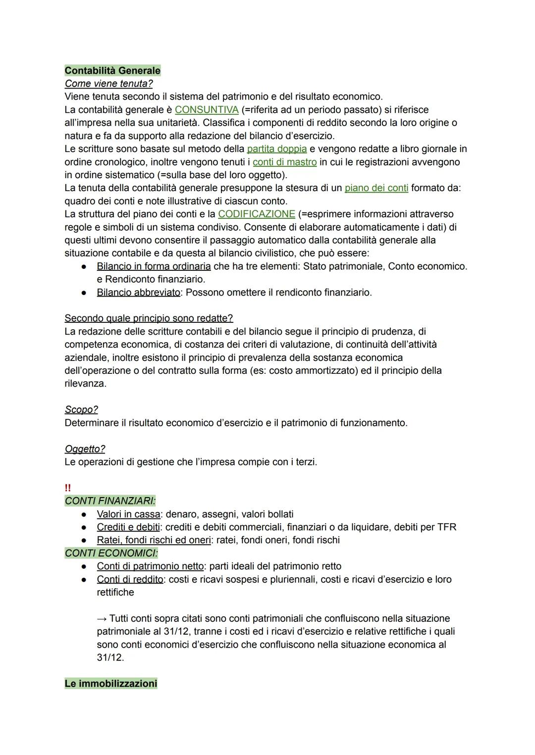 Economia: Contabilità Generale 
