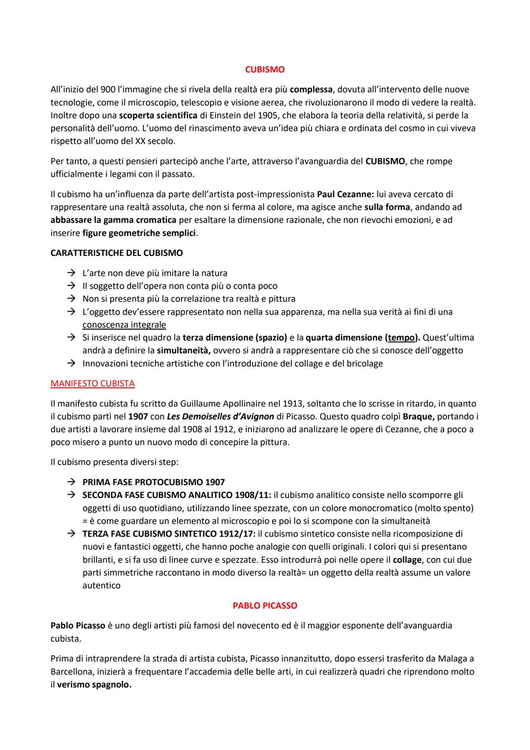 # CUBISMO

All'inizio del 900 l'immagine che si rivela della realtà era più complessa, dovuta all'intervento delle nuove
tecnologie, come il