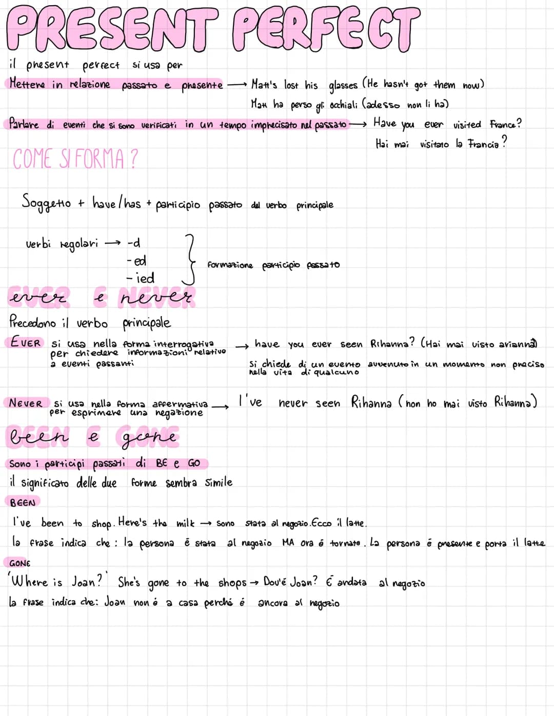 PRESENT PERFECT
il present perfect si usa per
Mettere in relazione passato e presente
→-d
Parlare di eventi che si sono verificati in un tem