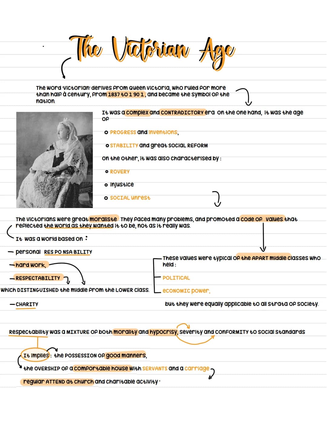 The Victorian Age
The word 'Victorian' derives from Queen Victoria, who ruled for more
than half a century, from 1837 to 1 90 1, and became 