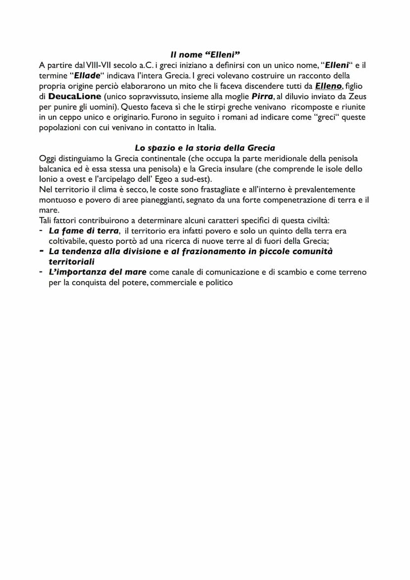 La Grecia e i Greci (dall'800 a.C.)
I
Gli Achei sottomisero tutta la penisola greca, le isole dell'Egeo e
I
Creta. Intorno al XIII secolo sc