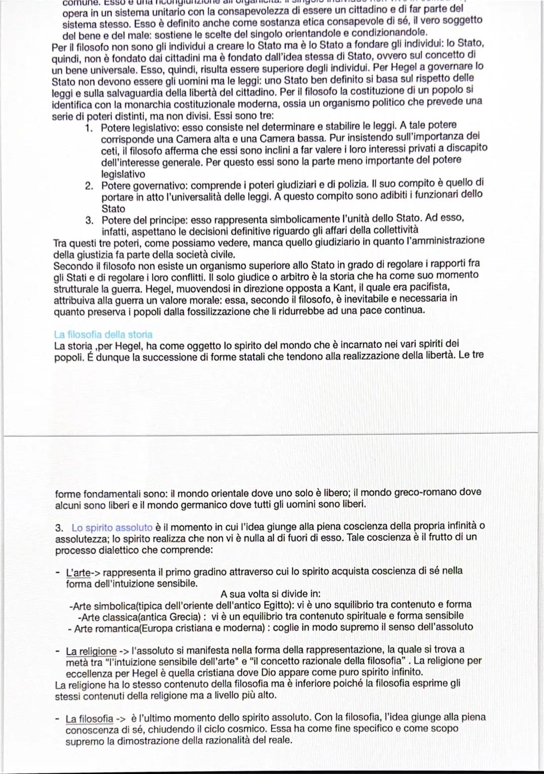 La filosofia dello spirito analizza l'idea che dopo essersi estraniata da şè, diventa soggettività e
individualità. Essa si sviluppa in tre 