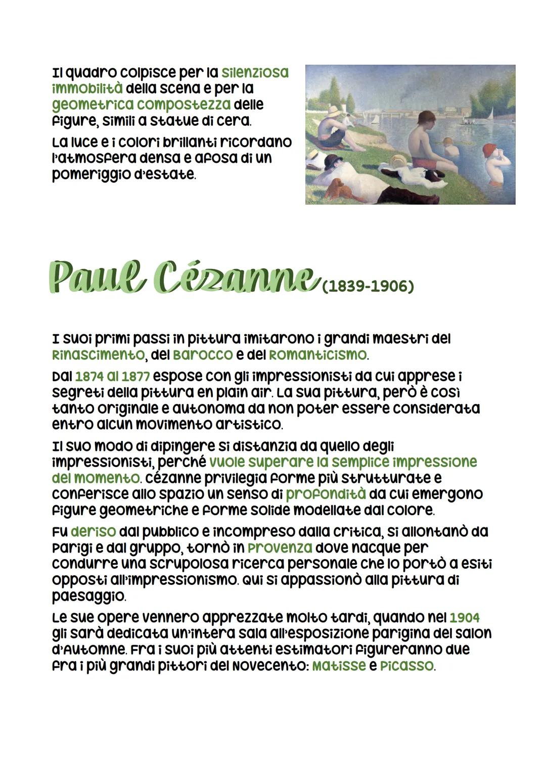 # Il Post-impressionismo

Nel 1886 si organizzò a Parigi l'ultima mostra collettiva degli
impressionisti, che evidenziò la crisi del gruppo,